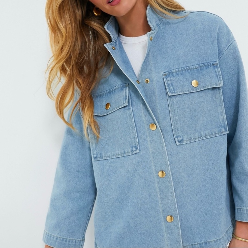 Tuckernuck Light Blue Jean Jacket with Gold Buttons